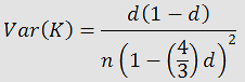 formula for the variance of the genetic distance